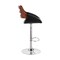 Armen Living Karter Adjustable Black Faux Leather and Walnut Wood Bar Stool with Chrome Base LCKTBAWABL - alternate 4